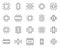 Microchip simple black line icons vector set