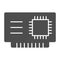 Microchip solid icon. Cpu vector illustration isolated on white. Chip glyph style design, designed for web and app. Eps