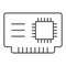 Microchip thin line icon. Cpu vector illustration isolated on white. Chip outline style design, designed for web and app