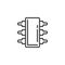 Microcircuit chip line icon