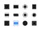 Microcircuits black glyph icons set on white space