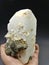 Microcline feldspar with muscovite crystal mineral specimen from pakistan