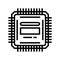 microcontroller electronic component line icon vector illustration