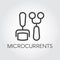 Microcurrent concept line icon. Beauty and cosmetology treatment. Correction, rejuvenation, anti-aging procedure