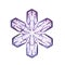 A micrographic snowflake (snow crystal) in white background