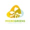 Microgreen Healthy Nutrition Sprout Logo Illustration. Organic Nutrition Local Urban Farm Design Concept. Sustainable