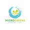 Microgreen Sprout Logo Illustration. Organic Local Urban Farm Design Concept. Sustainable Vector Sign