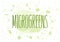 Microgreens or baby greens, sprouts and seeds, logo, illustration, background