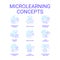 Microlearning blue gradient concept icons set