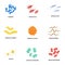 Microorganism icons set, flat style
