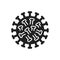 Microorganism rotavirus black glyph icon. Gastric flu infectious disease concept. Virus epidemic alert. Pictogram for web, mobile