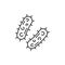 Microorganism virus bacteria cell thin line icon