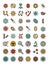 Microorganism and Virus vector, filled icon set