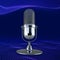 Microphone on abstract virtual reality background. Podcast, live, streaming, creator content