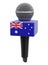 Microphone with Australian flag. Image with clipping path