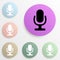 microphone badge color set. Simple glyph, flat vector of web icons for ui and ux, website or mobile application