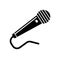Microphone black shape icon vector sign and symbol isolated on w