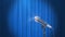 Microphone and a Blue Curtain Background, Beautiful Seamless Looped 3d Animation. 4K