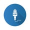 Microphone broadcasting news flat design long shadow glyph icon