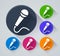 Microphone circle icons with shadow