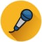 Microphone circle orange flat icon