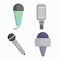 Microphone clip art set. press. studio