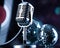 Microphone, Disco Ball, music saturated concept