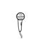 Microphone doodle mic icon vector hand draw