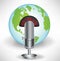 Microphone with earth globe global