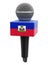 Microphone and Haitian flag. Image with clipping path
