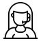 Microphone headset icon, outline style