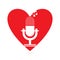 Microphone heart shape concept logo design.