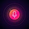 Microphone icon button with sound spectrum feedback effect vector illustration for digital voice assistant and audio recognition