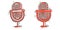 Microphone icon in comic style. Studio mike cartoon vector illustration on white isolated background. Audio record splash effect