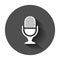 Microphone icon in flat style. Mic broadcast vector illustration