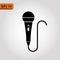 Microphone icon in flat style. Mic broadcast vector illustration on white isolated background. Microphone mike speech business