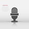 Microphone icon in flat style. Mic broadcast vector illustration on white isolated background. Microphone mike speech business