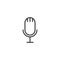 Microphone icon in flat style. Studio mike vector illustration on white isolated background. Audio record business concept