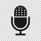 Microphone icon in flat style. Studio mike vector illustration on white isolated background. Audio record business concept