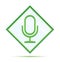 Microphone icon modern abstract green diamond button
