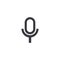 Microphone icon. Outline icon. Vector recorder symbol. Record sign. Interface button. Element for design search app chat messenger