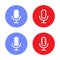 Microphone icon vector in flat style. Mic, podcast symbol