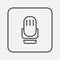 Microphone icon vector isolated on grey.