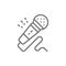 Microphone, karaoke, audio equipment line icon.