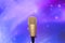 Microphone with led ighting background in concert hall