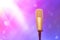 Microphone with led ighting background in concert hall