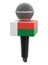 Microphone and Madagascar flag. Image with clipping path