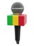 Microphone and Mali flag. Image with clipping path