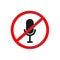 Microphone Mute Flat Icon. Simple Sign Of Technology. Vector Illustrated Symbol