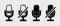 Microphone Muted And Unmuted Signs - Different Vector Illustrations - Isolated On Transparent Background